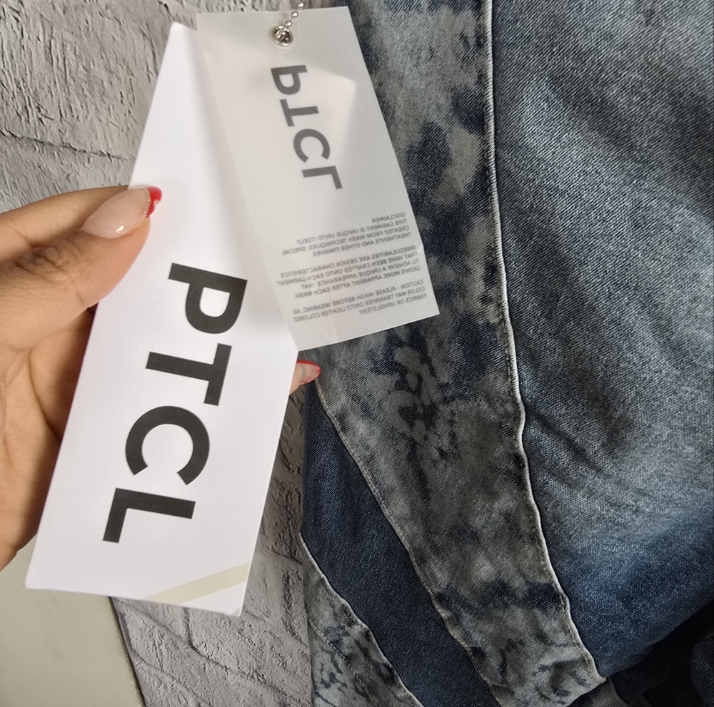 PTCL Women's Blue Tie-Dye‎ Flare Jeans High Waisted NWT Size 28 - Picture 8 of 14